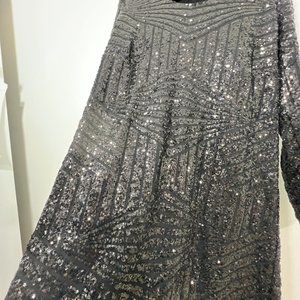 Love & Legend Black Sequin Geometric Design Party Dress Size 18